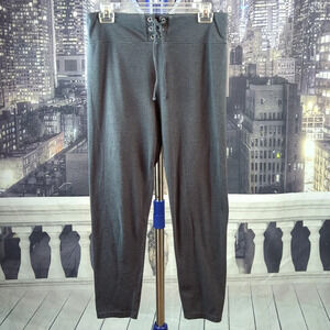 SO sz L High Rise Capri Charcoal Gray Yoga Pants with Tie